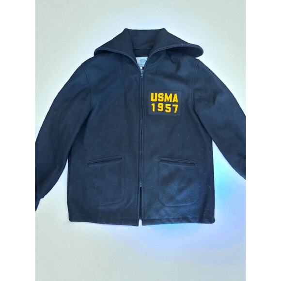 Vintage Cadet Jacket Wool Black West Point USMA 1957 Men's 46 Uniform Factory - Picture 2 of 6